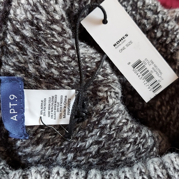 Grey Marled Knit Poncho - Picture 6 of 6